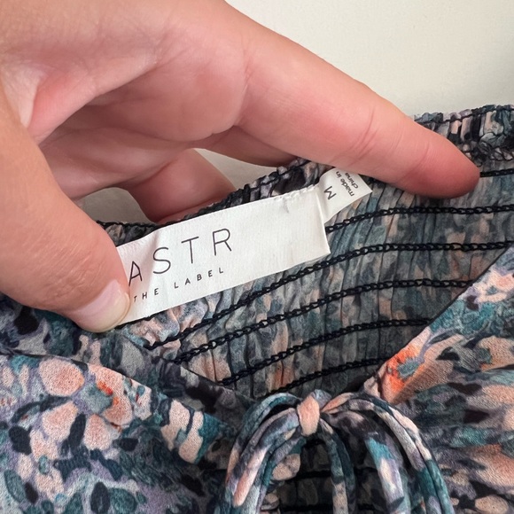 ASTR the Label Marietta Dress Blue Peach Multi Floral - Picture 9 of 9